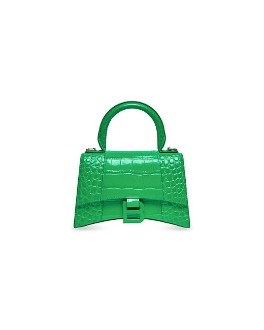 Balenciaga Hourglass Xs Handbag Crocodile Embossed