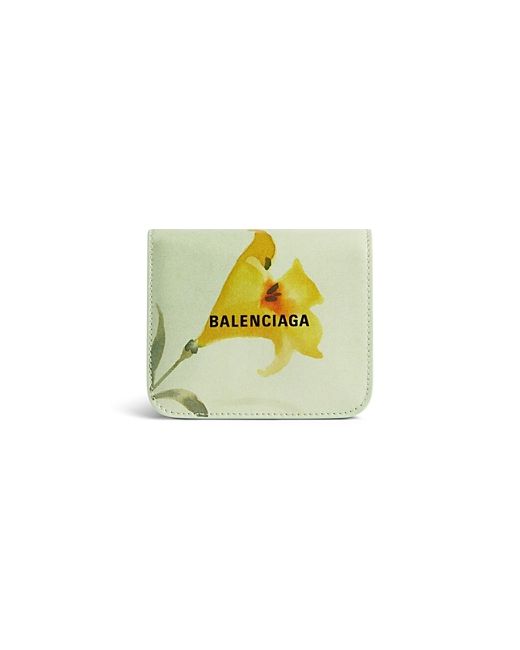 Balenciaga Cash Flap Coin and Card Holder Lillies Print