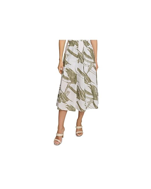 Dkny Printed Voile A Line Skirt