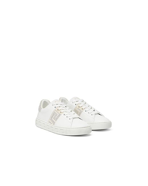 Versace Embellished Lace Up Sneakers