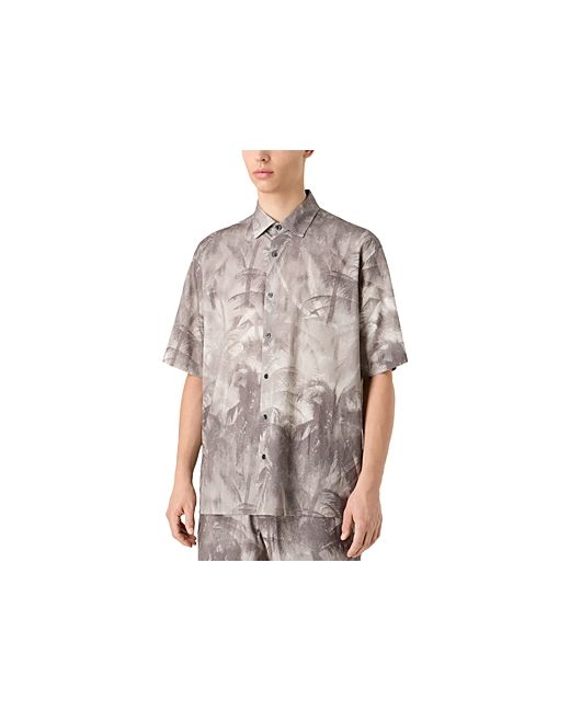 Emporio Armani Printed Textured Short Sleeve Shirt