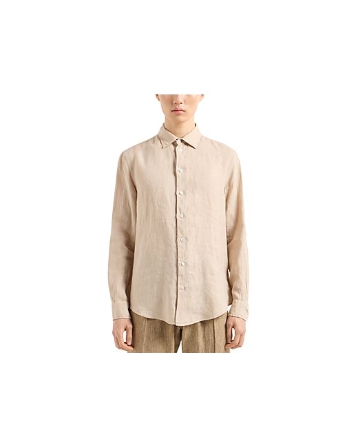 Emporio Armani Regular Fit Button Front Linen Shirt