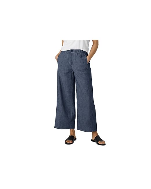 Eileen Fisher Cotton Wide Leg Ankle Pants