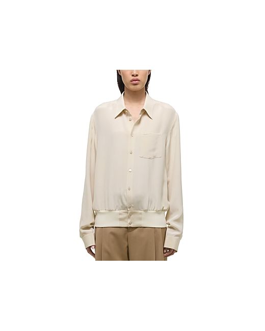 Helmut Lang Button Front Hem Band Silk Shirt