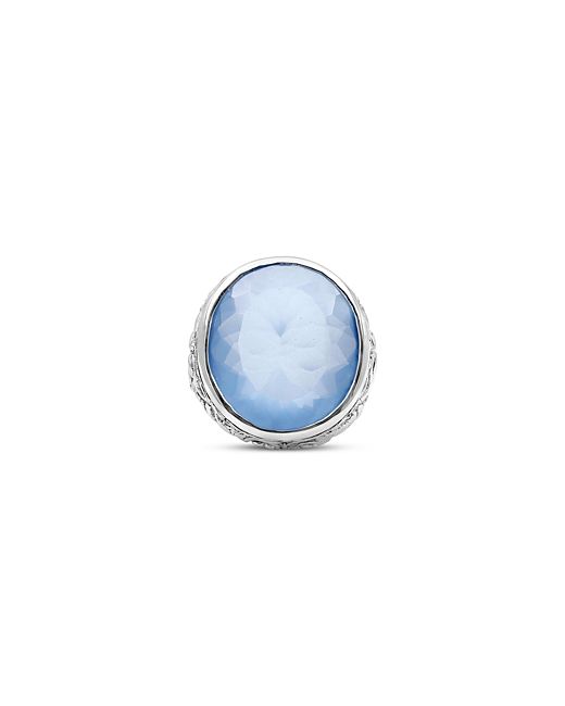 Stephen Dweck Faceted Natural Quartz Blue Agate Ring