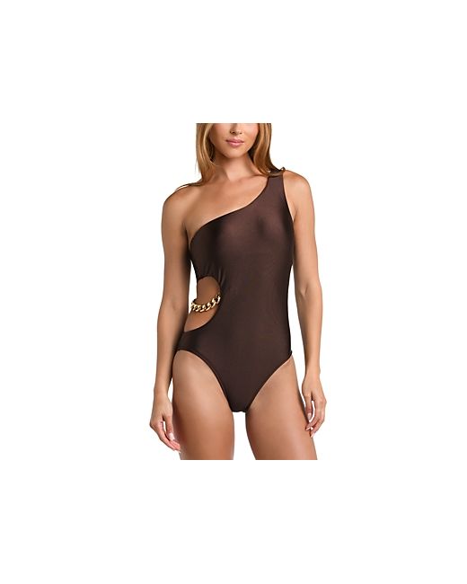 L'agence Ava Shimmer Cutout One Piece Swimsuit