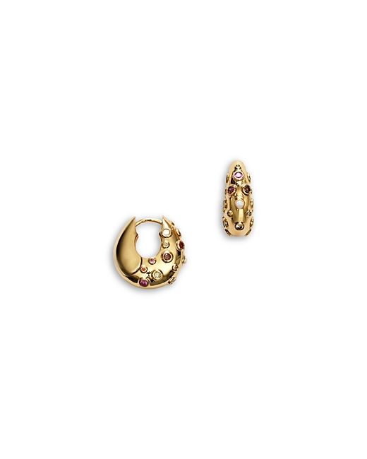 Anni Lu Crystal Bay Pave Imitation Opal Hoop Earrings