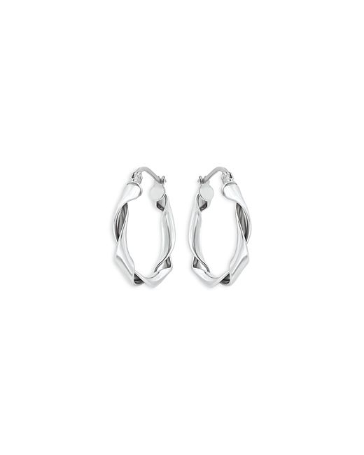 Aqua Twist Sterling Hoop Earrings 0.8L 100 Exclusive