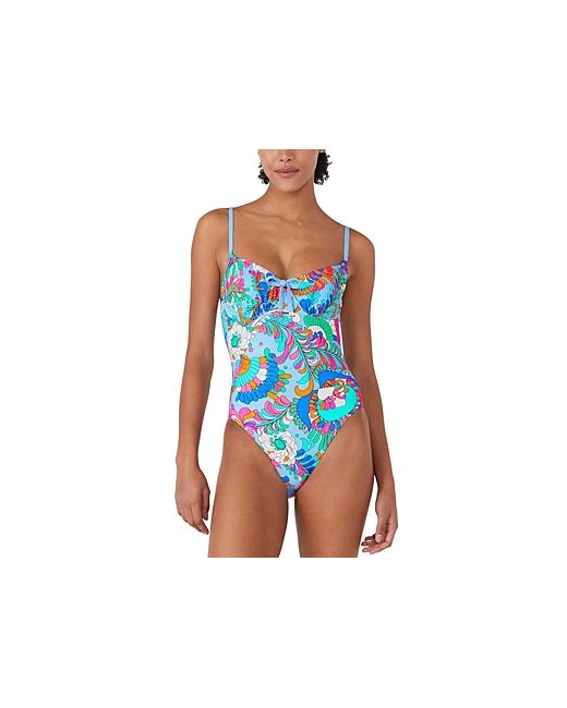 Kate Spade New York Tie Front One Piece Swimsuit