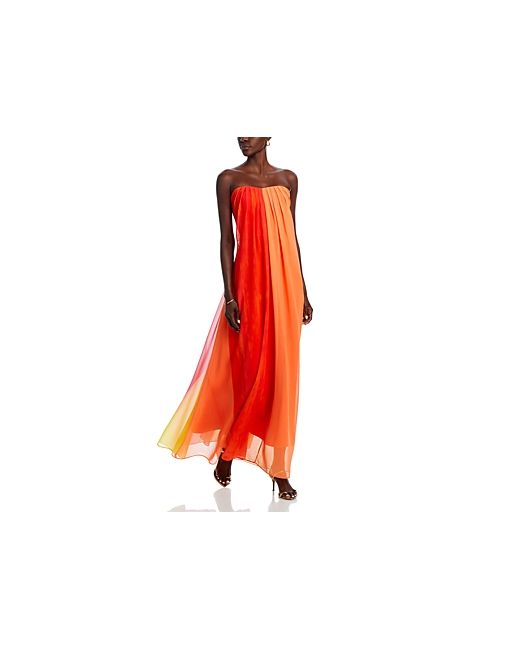 Milly Sunset Stripe Strapless Maxi Dress
