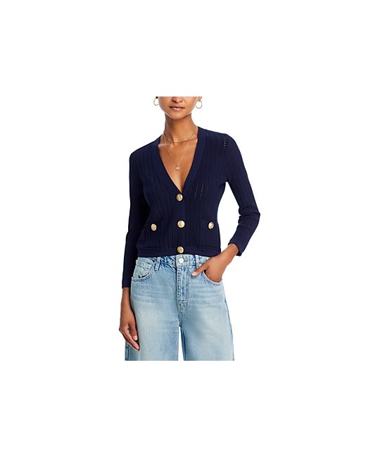 L'agence Irvin Pointelle Cropped Cardigan
