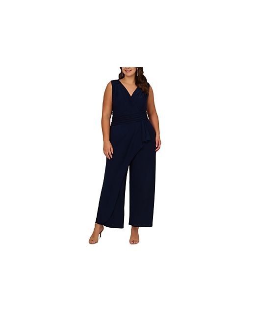 Adrianna Papell Plus Pintuck Jersey Jumpsuit