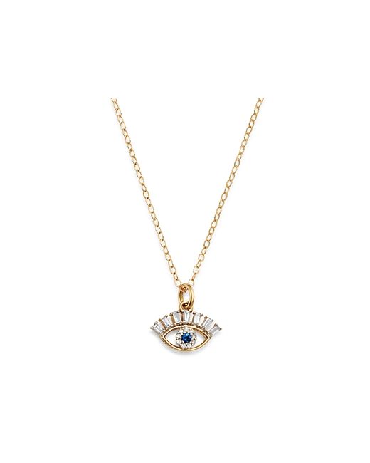 Bloomingdale's Diamond Sapphire Evil Eye Pendant Necklace in 14K