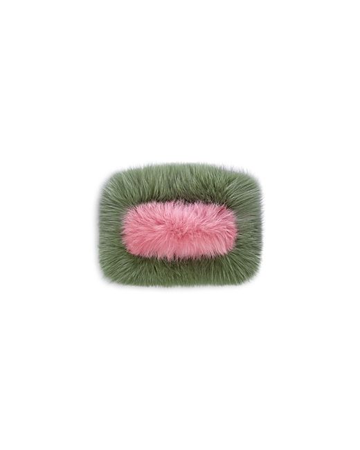 Charlotte Simone Candy Color-Block Fox-Fur Clutch