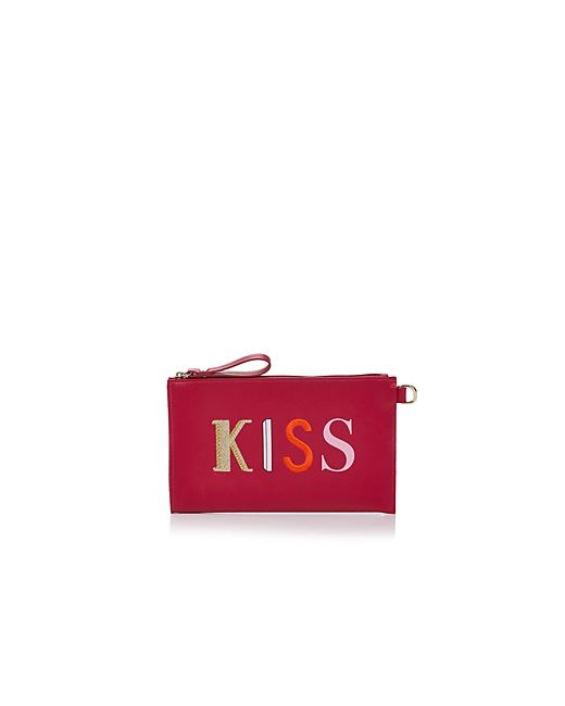 Longchamp Kiss Love Kiss Me Flat Leather Cosmetic Pouch