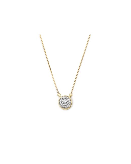 Adina Reyter 14K Pave Diamond Disc Necklace 15