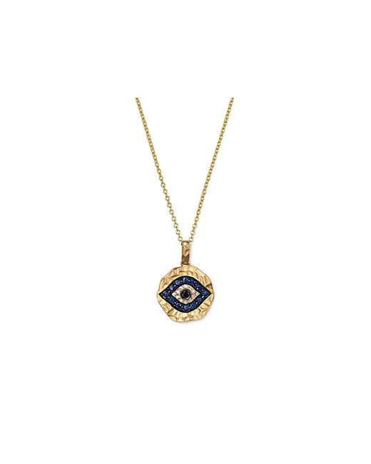 Bloomingdale's Diamond Diamond and Sapphire Evil Eye Pendant Necklace in
