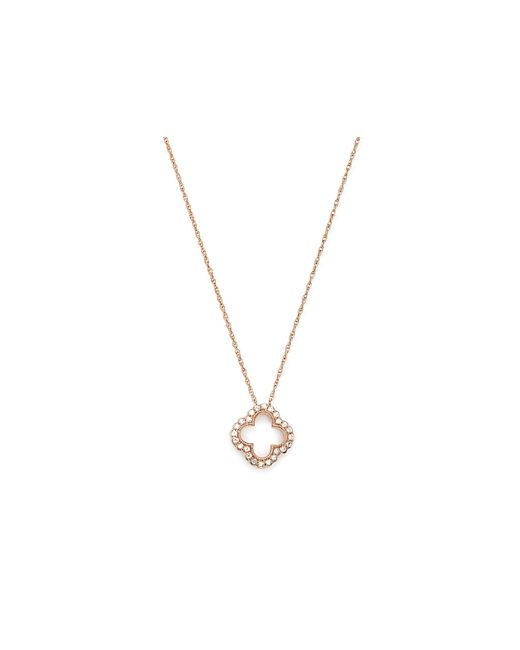 Bloomingdale's Diamond Clover Pendant Necklace in 14K Rose 0.10 ct.