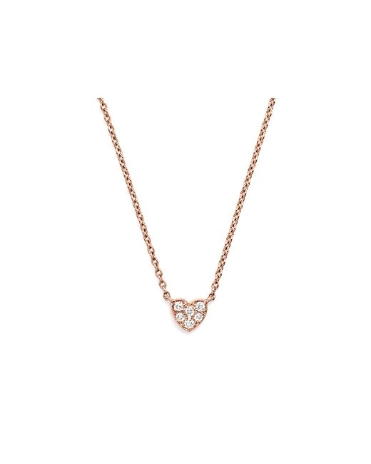 Bloomingdale's Mini Diamond Heart Pendant Necklace in 14K Rose .07 ct.