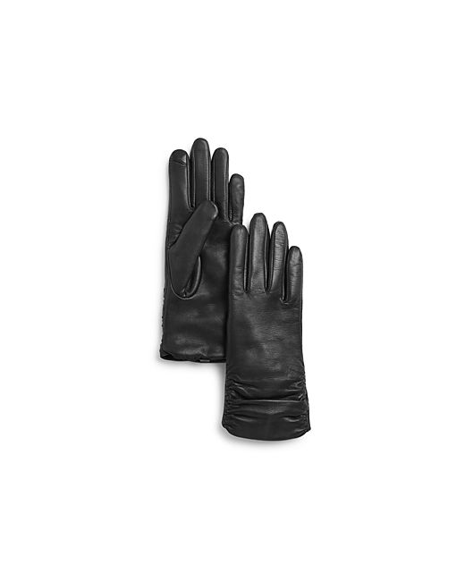 Fownes Metisse Ruched Leather Tech Gloves