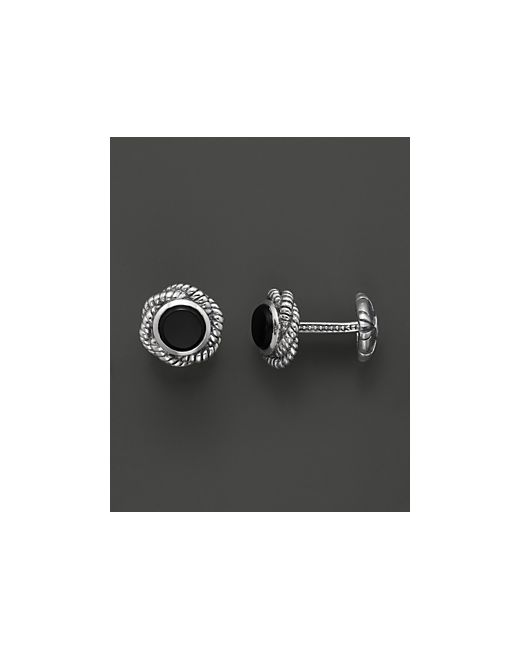 Scott Kay Mens Sterling Rope Frame Cufflinks with Onyx