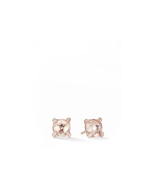 David Yurman Chatelaine Stud Earrings with Morganite Diamonds in 18K