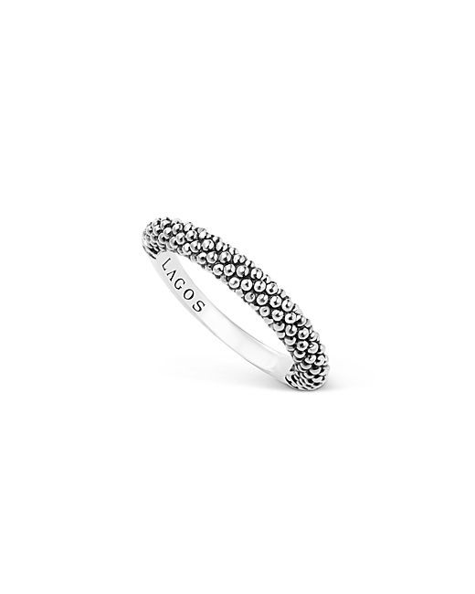 Lagos Sterling Caviar Beaded Stacking Ring
