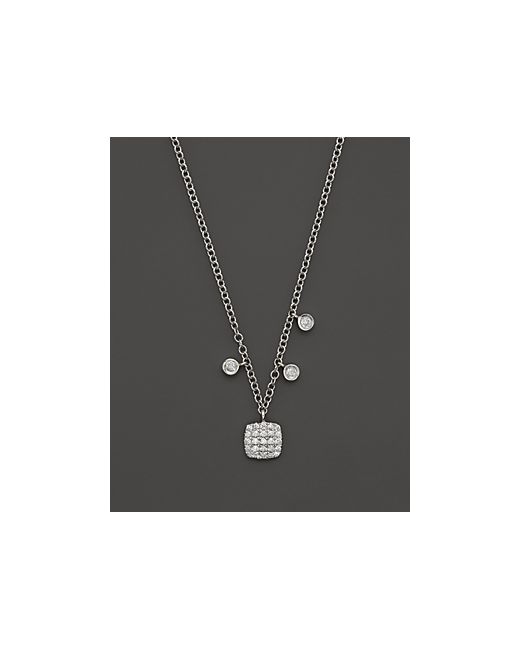 Meira T 14K Square Pave Diamond Disc Necklace 16