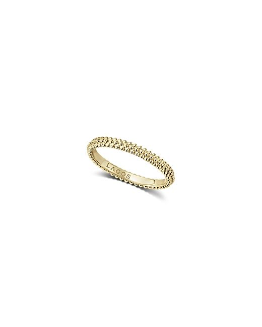 Lagos Caviar Collection 18K Triple Beaded Stacking Ring