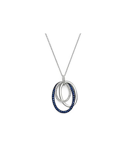 Bloomingdale's Sapphire and Diamond Oval Pendant Necklace in 14K 18