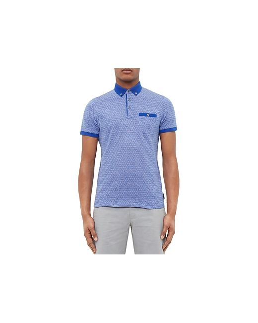 Ted Baker Collin Printed Geo Oxford Regular Fit Polo
