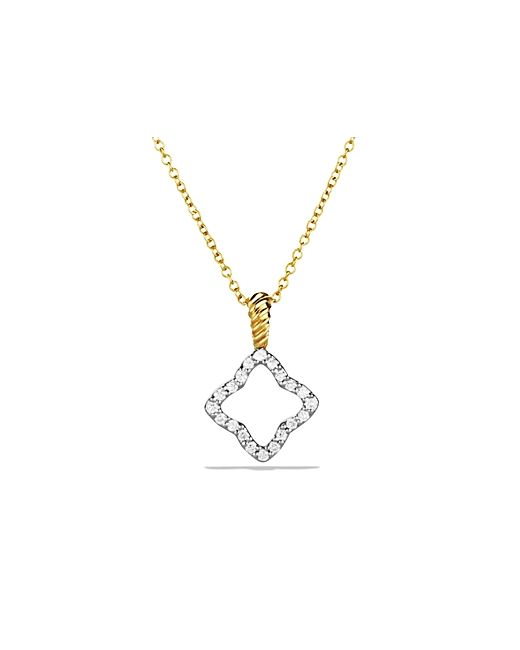 David Yurman Cable Collectibles Quatrefoil Pendant with Diamonds in on