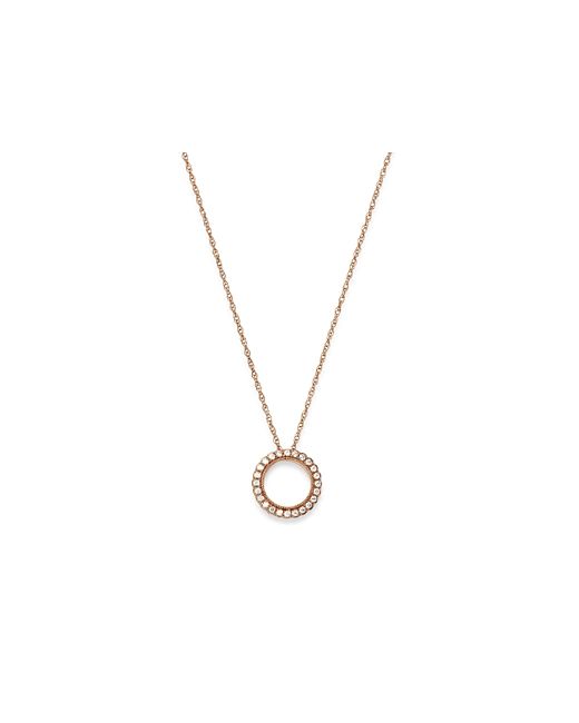 Bloomingdale's Diamond Open Circle Pendant Necklace in 14K Rose 0.10