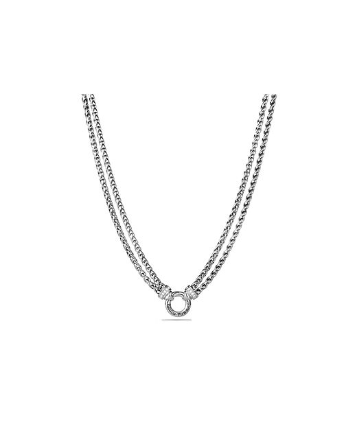 David Yurman Double Wheat Chain Necklace with Diamonds 16