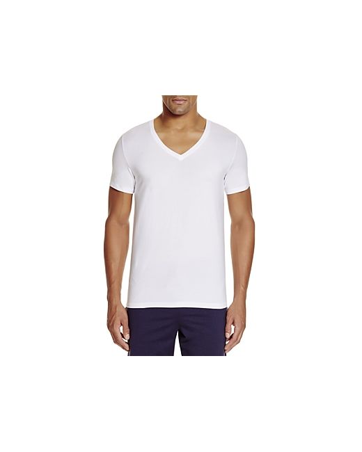 Hanro Stretch Cotton Superior V-Neck Short Sleeve Shirt