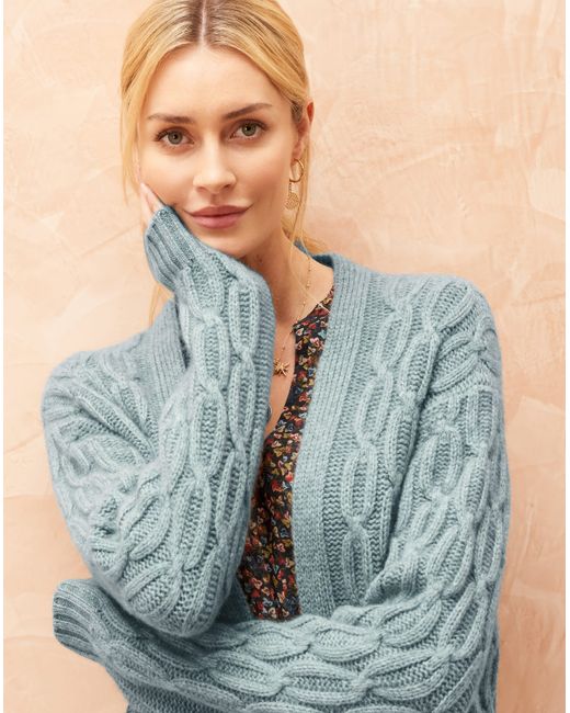 Brora Cashmere Luxe Knit Cable Cardigan