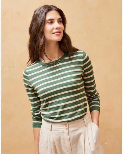 Brora Cotton Knit Stripe T-Shirt