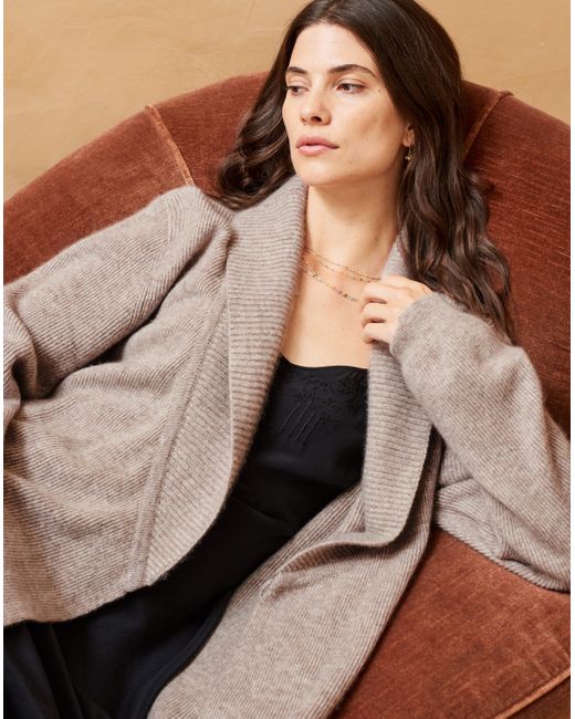 Brora Cashmere Ribbed Dressing Gown