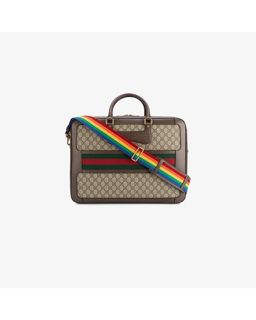 Gucci Leather Rainbow Strap GG Briefcase