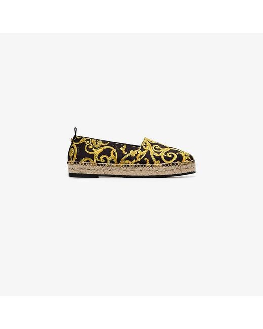 Versace and yellow tribute leather espadrilles