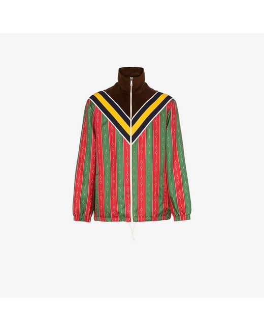 Gucci printed colour-block zipped jacket