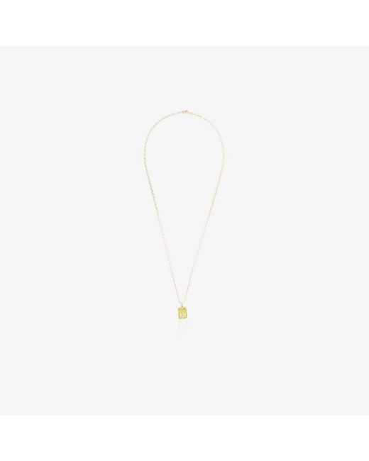 Anais Rheiner Square-cut quartz 18K gold chain necklace