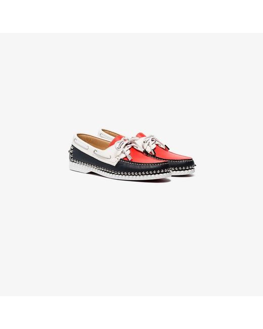Christian Louboutin Steckel studded lace-up boat shoes