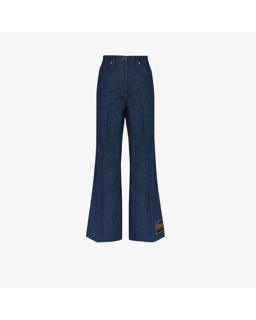 Gucci logo patch flared jeans