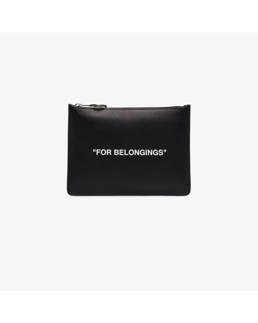 Off-White Quote Print Leather Pouch