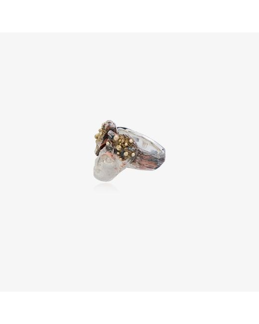 Joy Bc 18K yellow gold and sterling Frattura ring