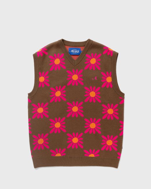 A.W.A.K.E. Mode CHECKERED FLORAL SWEATER VEST male Vests now available