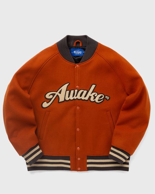 A.W.A.K.E. Mode MELTON WOOL CHENILLE LOGO VARSITY JACKET male College Jackets now available