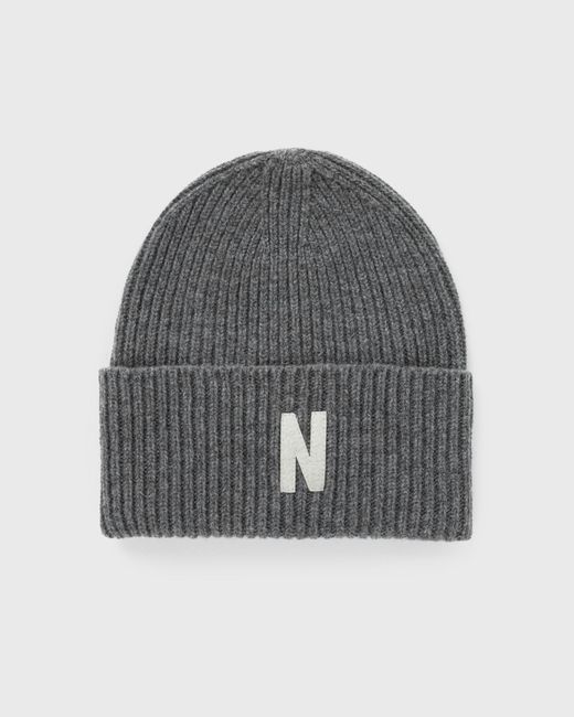 Norse Projects Merino Lambswool Rib N Logo Beanie male Beanies now available