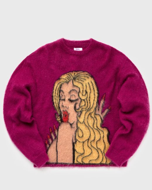Erl KISS MOHAIR INTARSIA SWEATER KNIT male Pullovers now available